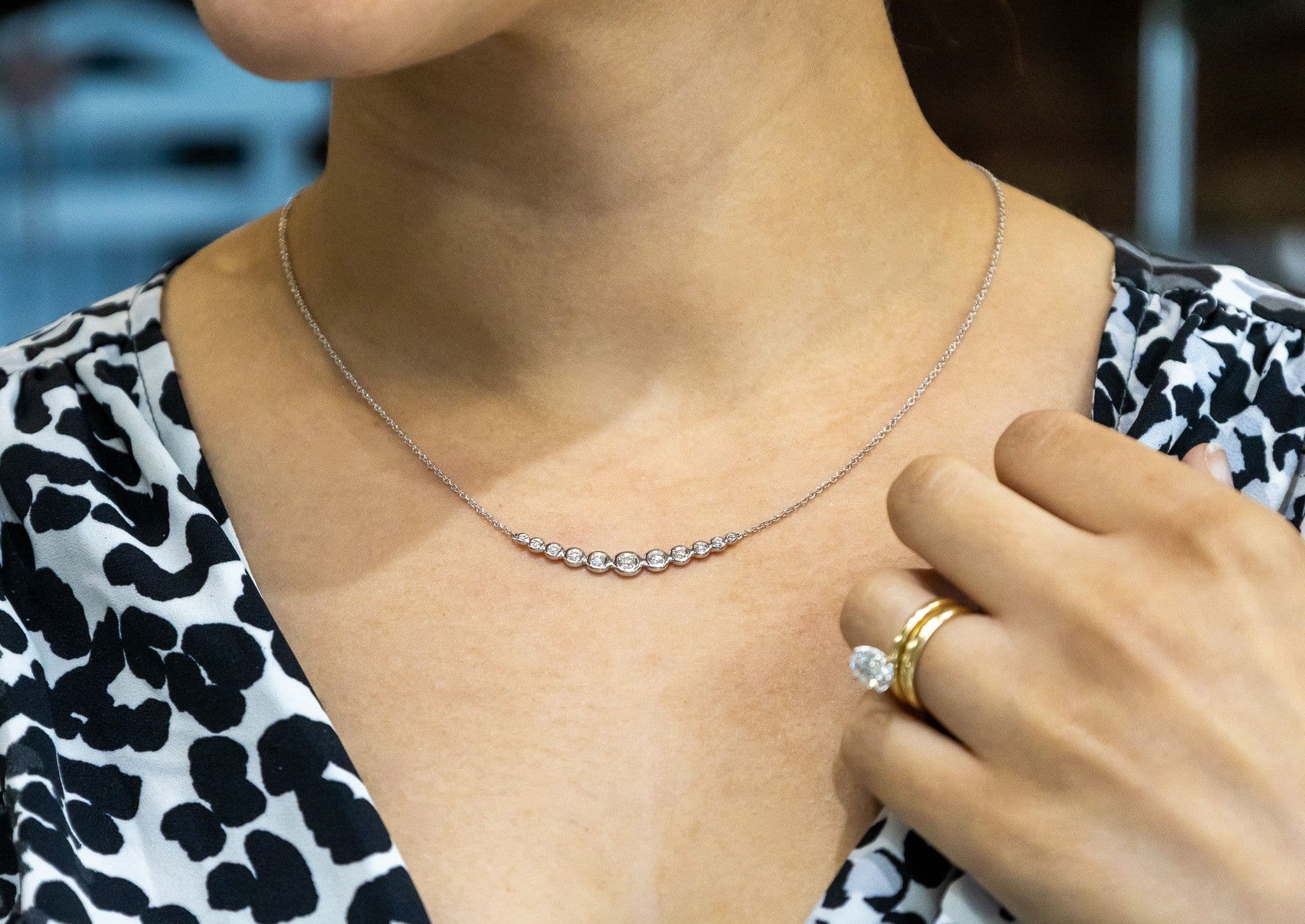 Diamond tennis necklace